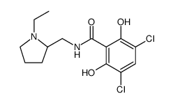 Benzamide, 3,5-dichloro-N-[(1-ethyl-2-pyrrolidinyl)methyl]-2,6-dihydroxy Structure