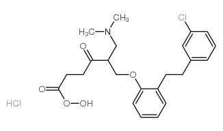 4-[1-[2-[2-(3-chlorophenyl)ethyl]phenoxy]-3-dimethylamino-propan-2-yl] oxy-4-oxo-butanoic acid hydrochloride结构式