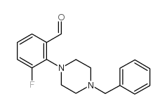 2-(4-BENZYL-1-PIPERAZINO)-3-FLUORO-BENZALDEHYDE structure