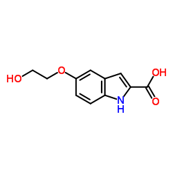 5-(2-Hydroxyethoxy)-1H-indole-2-carboxylic acid结构式