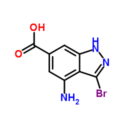 4-氨基-3-溴-1H-吲唑-6-羧酸结构式