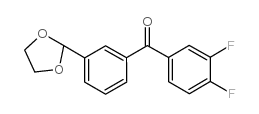 3,4-DIFLUORO-3'-(1,3-DIOXOLAN-2-YL)BENZOPHENONE结构式