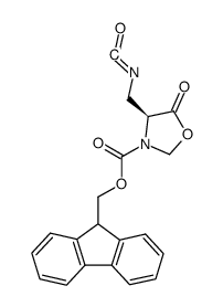 9H-9-fluorenylmethyl (4S)-4-isocyanatomethyl-5-oxo-1,3-oxazolone-3-carboxylate结构式