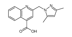 4-Quinolinecarboxylic acid, 2-[(3,5-dimethyl-1H-pyrazol-1-yl)methyl] Structure