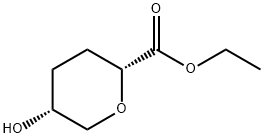 顺式-5-羟基-四氢-吡喃-2-羧酸乙酯结构式