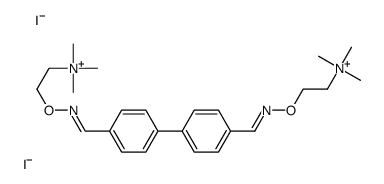 trimethyl-[2-[(E)-[4-[4-[(E)-2-(trimethylazaniumyl)ethoxyiminomethyl]phenyl]phenyl]methylideneamino]oxyethyl]azanium,diiodide Structure