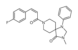 8-[(E)-3-(4-fluorophenyl)prop-2-enoyl]-3-methyl-1-phenyl-1,3,8-triazaspiro[4.5]decan-4-one结构式