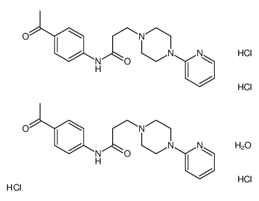 N-(4-acetylphenyl)-3-(4-pyridin-2-ylpiperazin-1-yl)propanamide,hydrate,tetrahydrochloride Structure