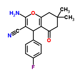 2-Amino-4-(4-fluorophenyl)-7,7-dimethyl-5-oxo-5,6,7,8-tetrahydro-4H-chromene-3-carbonitrile Structure