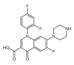 1-(2,4-difluorophenyl)-6-fluoro-4-oxo-7-piperazin-1-ylquinoline-3-carboxylic acid Structure