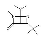 3-tert-butyl-1-isopropyl-6-methyl-5-oxo-2,6-diazabicyclo[2.2.0]hex-2-ene结构式