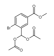4-bromo-3-diacetoxymethyl-benzoic acid methyl ester结构式