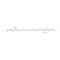 (2R,2'R,6R,6'R)-5,5',18,18'-Tetradehydro-5,5',6,6'-tetrahydro-2,2'-bis[(E)-4-hydroxy-3-methyl-2-butenyl]-β,β-carotene结构式