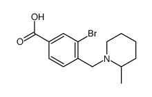 3-溴-4-((2-甲基哌啶-1-基)甲基)苯甲酸结构式