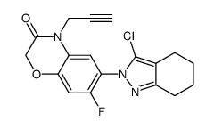 3-chloro-2-[7-fluoro-4-propargyl-2H-1,4-benzoxazin-3(4H)-on-6-yl]-4,5,6,7-tetrahydro-2H-indazole结构式