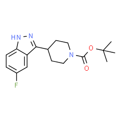 tert-butyl 4-(5-fluoro-1H-indazol-3-yl)piperidine-1-carboxylate structure