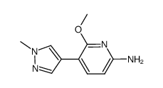 6-methoxy-5-(1-methyl-1H-pyrazol-4-yl)pyridin-2-amine Structure