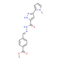 methyl 4-[(E)-(2-{[3-(1-methyl-1H-pyrrol-2-yl)-1H-pyrazol-5-yl]carbonyl}hydrazinylidene)methyl]benzoate结构式