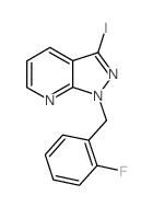 1-[(2-氟苯基)甲基] -3-碘-1H-吡唑并[3,4-b]吡啶结构式