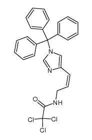 N-[3-(1-trityl-1H-imidazol-4-yl)prop-2-enyl]-trichloroacetamide cis结构式
