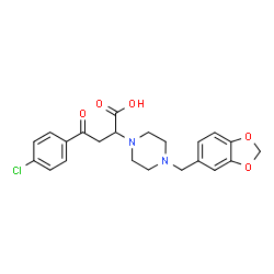 2-[4-(1,3-BENZODIOXOL-5-YL)PIPERAZINO]-4-(4-CHLOROPHENYL)-4-OXOBUTANOIC ACID结构式