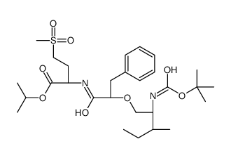 (2S)-[(2'S)-t-Boc-amino-(3'S)-methyl-1-pentyloxy]-3-phenylpropionyl-methionine Sulfone, Isopropyl Ester Structure