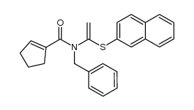 N-[1-(2-naphthylthio)ethenyl]-N-(phenylmethyl)-1-cyclopentene-1-carboxamide结构式