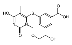 3-[3-(2-hydroxyethoxymethyl)-5-methyl-2,6-dioxopyrimidin-4-yl]sulfanylbenzoic acid Structure