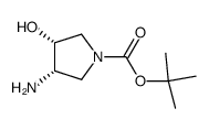 tert-butyl (3S,4R)-3-amino-4-hydroxypyrrolidine-1-carboxylate结构式
