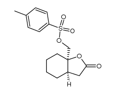 ((3aR,7aR)-2-oxooctahydrobenzofuran-7a-yl)methyl 4-methylbenzenesulfonate结构式