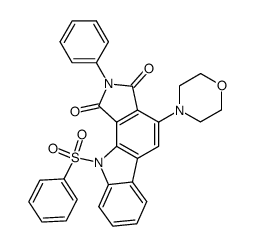 4-morpholino-2-phenyl-10-phenylsulfonyl-1,2,3,10-tetrahydropyrrolo<3,4-a>carbazole-1,3-dione Structure