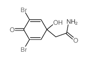 2,5-Cyclohexadiene-1-acetamide,3,5-dibromo-1-hydroxy-4-oxo- Structure