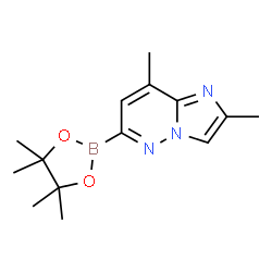 2,8-二甲基-6-(4,4,5,5-四甲基-1,3,2-二氧硼杂环戊烷-2-基)咪唑并[1,2-b]哒嗪结构式