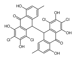 1,1',3,3'-Tetrachloro-2,2',4,4',5,5'-hexahydroxy-7,7'-dimethyl-9,9'-bi(anthracene)-10,10'(9H,9'H)-dione Structure