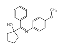 Cyclopentanol,1-[[(4-methoxyphenyl)imino]phenylmethyl]-结构式
