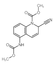 methyl 2-cyano-5-(methoxycarbonylamino)-2H-quinoline-1-carboxylate structure