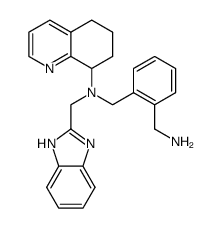 N-((1H-benzo[d]imidazol-2-yl)methyl)-N-(2-(aminomethyl)benzyl)-5,6,7,8-tetrahydroquinolin-8-amine Structure