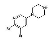 1-(5,6-Dibromo-3-pyridinyl)piperazine结构式
