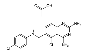 5-Chloro-6-[(4-chloro-phenylamino)-methyl]-quinazoline-2,4-diamine; compound with acetic acid Structure