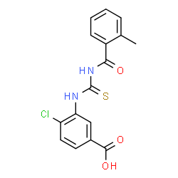 4-CHLORO-3-[[[(2-METHYLBENZOYL)AMINO]THIOXOMETHYL]AMINO]-BENZOIC ACID结构式