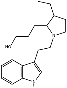 3-Ethyl-1-[2-(1H-indol-3-yl)ethyl]pyrrolidine-2-(propan-1-ol)结构式