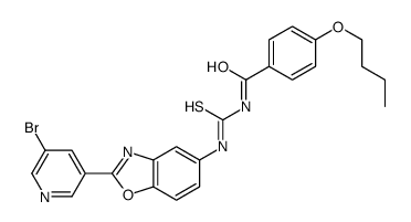 N-[[2-(5-bromopyridin-3-yl)-1,3-benzoxazol-5-yl]carbamothioyl]-4-butoxybenzamide Structure
