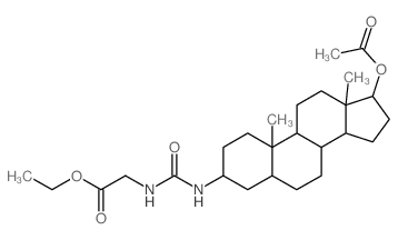 [3-(ethoxycarbonylmethylcarbamoylamino)-10,13-dimethyl-2,3,4,5,6,7,8,9,11,12,14,15,16,17-tetradecahydro-1H-cyclopenta[a]phenanthren-17-yl] acetate结构式
