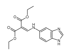 3-(5-benzimidazolyl)amino-2-ethoxycarbonyl-prop-2-enoic acid ethyl ester结构式