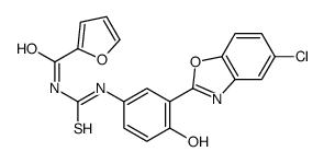 2-Furancarboxamide,N-[[[3-(5-chloro-2-benzoxazolyl)-4-hydroxyphenyl]amino]thioxomethyl]-(9CI)结构式