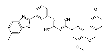 Benzamide, 4-[(4-chlorophenyl)methoxy]-3-methoxy-N-[[[3-(6-methyl-2-benzoxazolyl)phenyl]amino]thioxomethyl]- (9CI) Structure