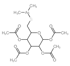 a-D-Glucopyranose, 6-thio-,1,2,3,4-tetraacetate 6-(dimethylarsinite) (9CI)结构式