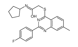 Acetamide, N-cyclopentyl-2-[[2-(4-fluorophenyl)-7-methyl-4-quinazolinyl]thio]- (9CI) Structure