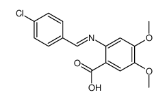 2-[(4-chlorophenyl)methylideneamino]-4,5-dimethoxybenzoic acid Structure