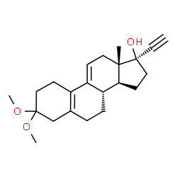 (17α)-()-3,3-dimethoxy-19-norpregna-5(10),9(11)-dien-20-yn-17-ol结构式
